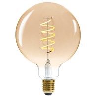 Żarówka LED Globe 4W E27 Wykonana ze szkła o bursztynowej barwie, poskręcany filament, zakończona niklowanym gniazdem