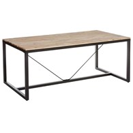 Stół Edena 180x90 cm Wytrzymała konstrukcja wykonana z połączenia drewna i metalu, idealny jako wyposażenie salonu, kuchni lub jadalni, mebel do samodzielnego montażu