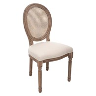 Drewniane krzesło Cleon białe Stabilna i wytrzymała konstrukcja, miękkie siedzisko, przeznaczone do jadalni, salonu lub kawiarni