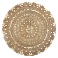 Okrągły dywan jutowy 115 cm Złoty wzór, naturalny materiał, minimalistyczny i elegancki design