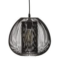 Lampa wisząca Noda 28 cm Ażurowy abażur o drucianej konstrukcji wykonany z metalu, kolor czarny, minimalistyczny i nowoczesny design