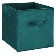 Pojemnik tekstylny 31x31 cm Green welur Składany i wygodny w użytkowaniu, idealny do przechowywania ubrań, koców, książek bądź zabawek, wyposażony w uchwyt