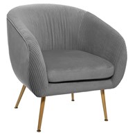 Fotel wypoczynkowy Solaro Velvet Grey Metalowe nogi, obicie wykonane z wysokiej jakości welurowej tkaniny, stanowił będzie eleganckie uzupełnienie wystroju salonu lub sypialni