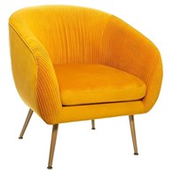Fotel wypoczynkowy Solaro Velvet Mustard Metalowe nogi, obicie wykonane z wysokiej jakości welurowej tkaniny, stanowił będzie eleganckie uzupełnienie wystroju salonu lub sypialni