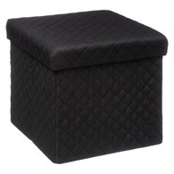 Pufa Bella Black 31x31 cm ze schowkiem Składana konstrukcja, miękkie siedzisko wykonane z przyjemnego w dotyku materiału, pufa może pełnić funkcję schowka