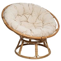 Rattanowy fotel Seram Okrągła podstawa wykonana z rattanu, bawełniana poduszka, stanowić będzie eleganckie uzupełnienie wystroju wnętrz, tarasu lub balkonu