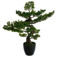 Drzewko bonsai w czarnej doniczce 80 cm Ozdobna sztuczna roślina, wykonana z wytrzymałego tworzywa sztucznego, szczegółowe odwzorowanie