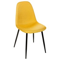 Krzesło tapicerowane Tyka żółte Stalowe nogi w kolorze czarnym, obicie wykonane z wysokiej jakości tkaniny, stanowić będzie eleganckie uzupełnienie wystroju salonu lub jadalni