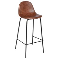 Krzesło barowe Vladi Brown Stabilny i wytrzymały metalowy korpus, idealne jako wyposażenie salonu, kuchni, jadalni lub restauracji, mebel do samodzielnego montażu
