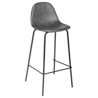 Krzesło barowe Vladi Grey Stabilny i wytrzymały metalowy korpus, idealne jako wyposażenie salonu, kuchni, jadalni lub restauracji, mebel do samodzielnego montażu