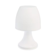 Przenośna lampka nocna LED biała 19 cm Biała lampka w minimalistycznym stylu, zasilana bateryjnie, możliwość przenoszenia w dowolne miejsce