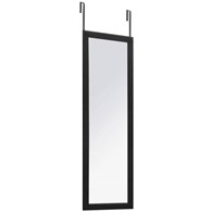 Lustro zawieszane na drzwi czarne Rama wykonana z aluminium, prostokątny kształt, wysokość 110 cm
