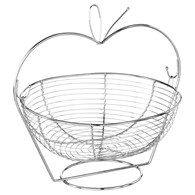 Koszyk na owoce w kształcie jabłka 35 cmWykonana z metalu, misa do eksponowania owoców i warzyw w jadalni lub kuchni, zdejmowana ze stojaka