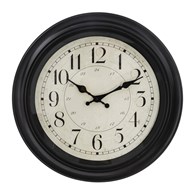 Zegar ścienny Nelson Black 40 cm Rama z tworzywa sztucznego, tarcza osłonięta szkłem, idealny do wnętrz urządzonych w stylu vintage i retro