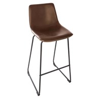 Krzesło barowe Lois Brown Stabilny i wytrzymały metalowy korpus, idealne jako wyposażenie salonu, kuchni, jadalni lub restauracji, mebel do samodzielnego montażu