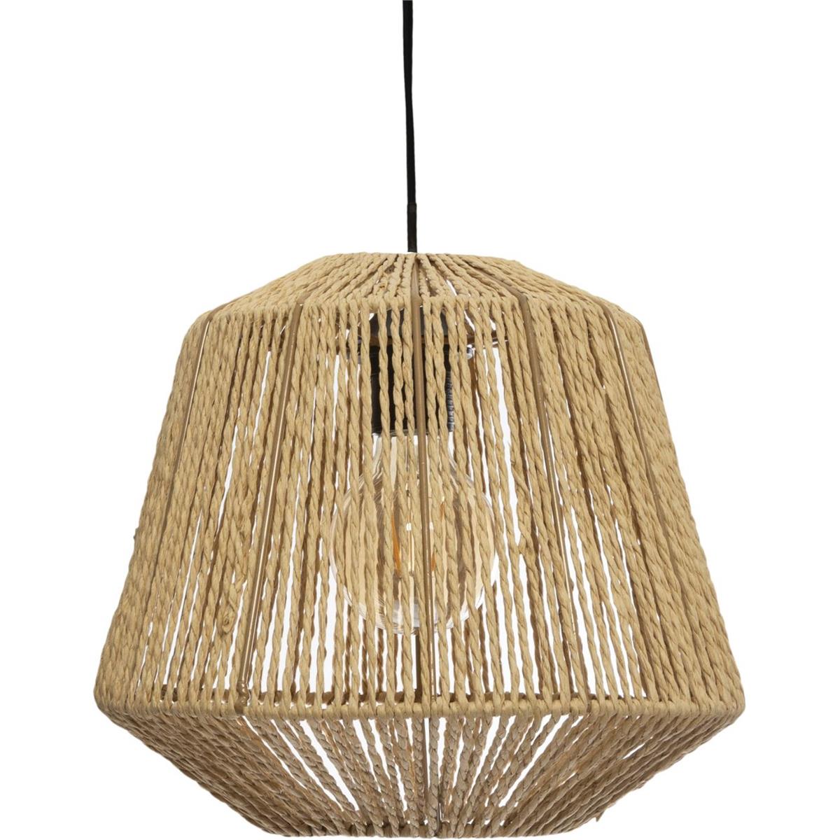 Lampa wisząca Jily 29 cm Druciany klosz owinięty papierowym materiałem, długość przewodu 100 cm, minimalistyczny i elegancki design