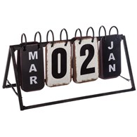 Dekoracyjny kalendarz kołowy na biurko Ozdobny metalowy kalendarz w stylu vintage, do postawienia na biurku, komodzie