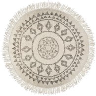 Okrągły dywan Etnik 120 cm Z frędzelkami, bawełniany materiał, minimalistyczny i elegancki wzór