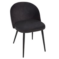 Krzesło Nael Velvet czarne Obicie wykonane z miękkiego i przyjemnego w dotyku materiału, metalowe nogi w kolorze czarnym, stylowo prezentujące się krzesło do salonu lub jadalni