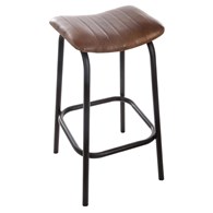 Skórzany stołek barowy Chic Stabilny i wytrzymały metalowy korpus, wygodne skórzane siedzisko, idealny jako wyposażenie salonu, kuchni, jadalni lub restauracji