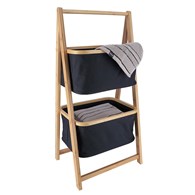 Regał łazienkowy 2 poziomowy czarny Naturio