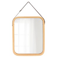 Prostokątne bambusowe lustro beżowe Jae