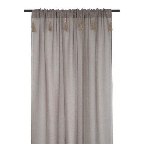 Firana boho IBIZA 140x260 frędzle taupe