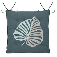 Poduszka na krzesło KENTIA 38x38 cm niebieska liść