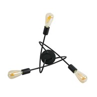 Lampa wisząca Pig Tail czarna potrójnaWykonana z metalu, stylowa i nowoczesna lampka sufitowa w kolorze czarnym ze źródłem na 3 żarówki