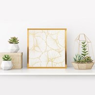 Obraz LUNA3 53x53 cm złote liście miłorz