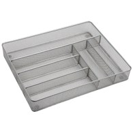 Organizer na sztućce metalowy 6 przegródek 37 cm
