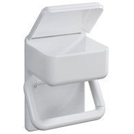 Uchwyt na papier toaletowy 2w1 Wenko Wykonany z tworzywa sztucznego, wyposażony w schowek, montaż za pomocą załączonych śrub i kołków
