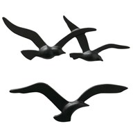 Ozdoba ścienna Latające Ptaki czarne Wykonane z aluminium o chropowatej powierzchni, lakierowane na kolor czarny, nowoczesny i oryginalny dodatek do wnętrz