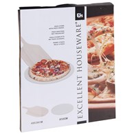 Kamień do pieczenia pizzy z łopatką Zestaw do pizzy składający się z talerza wykonanego z trwałej ceramiki oraz drewnianej łopatki