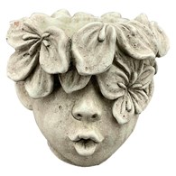 Doniczka głowa z kwiatową koroną h13,5 cm