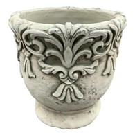 Doniczka w stylu klasycznym z ornamentem 13,5x13,5 cm