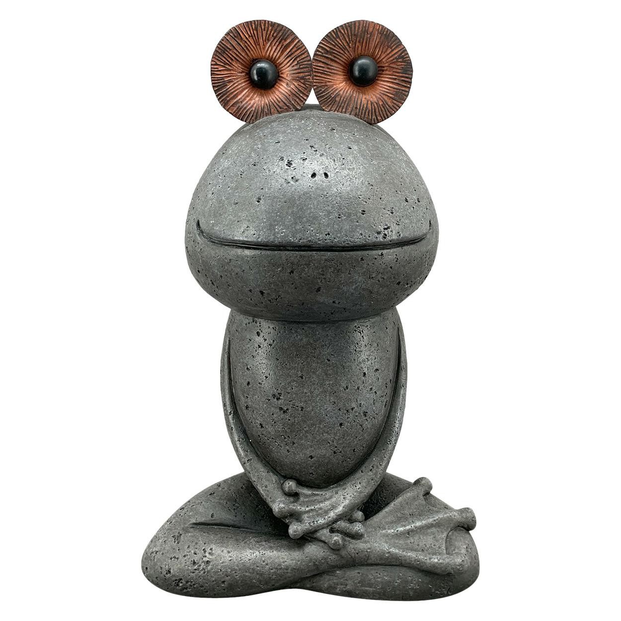 Figurka żaby antracytowa h35,5 cm