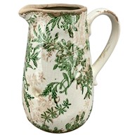Ceramiczny dzbanek z roślinnym wzorem h18 cm