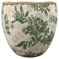 Doniczka ceramiczna z roślinnym wzorem h14 cm