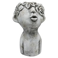 Doniczka głowa z cementu szara h16 cm