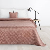 Narzuta LUIZ/3 220x240 cm różowa  Narzuta welwetowa pikowana metodą hot press w geometryczny wzór