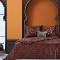 Pościel TERRA MOROCCO2 bordo 160x200 Komplet pościeli z makosatyny bawełnianej z nadrukiem, kolor bordowy, rozmiar 160x200, 2 poszewki na poduszkę r. 70x80