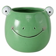 Ceramiczna donica na kwiaty zielona Frog