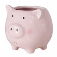 Ceramiczna donica na kwiaty różowa Pig