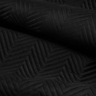 Czarna narzuta SOFIA 70x160 cm Elegancka narzuta na fotel z miękkiego welwetu pikowanego w dużą, gęstą jodełkę, czarna.