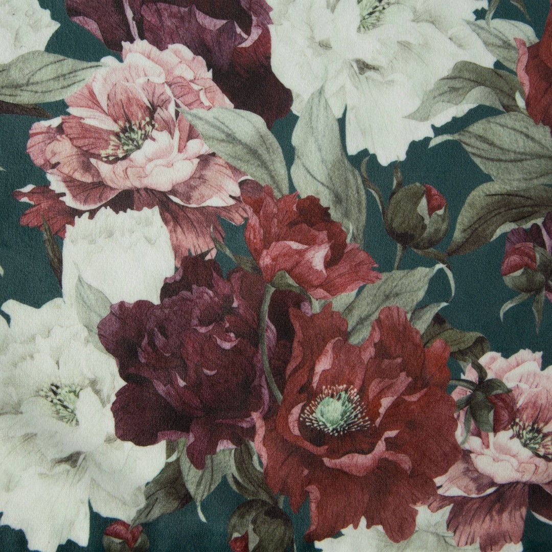 Bieżnik VELVET/2 35x140 cm zielony Bieżnik z naturalnym motywem roślinnym wykonany z grubego materiału