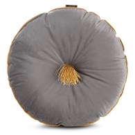 Poduszka VELVET/67 40 cm beżowa okrągła Okrągła, welwetowa poduszka dekoracyjna z pomponem, średnica 40 cm