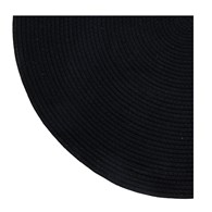 Dywan pleciony ze sznurka 80 cm czarny Mata podłogowa okrągła, naturalny bawełniany materiał sznurkowy, minimalistyczny i elegancki design