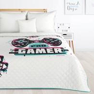 Narzuta KID 16 pro gamer 170x210 mikrofi Narzuta z nadrukiem dla fanów gier, pikowana metodą hot press, rozmiar 170x210 cm