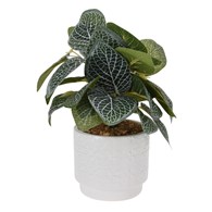 Roślina sztuczna w ceramicznej donicy Sztuczny kwiat w ozdobnej donicy, doniczka wykonana z ceramiki, wysokość rośliny wraz z doniczką 28 cm